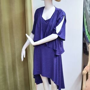 2PC SL Fashions Glitter Jersey Dress & Jacket